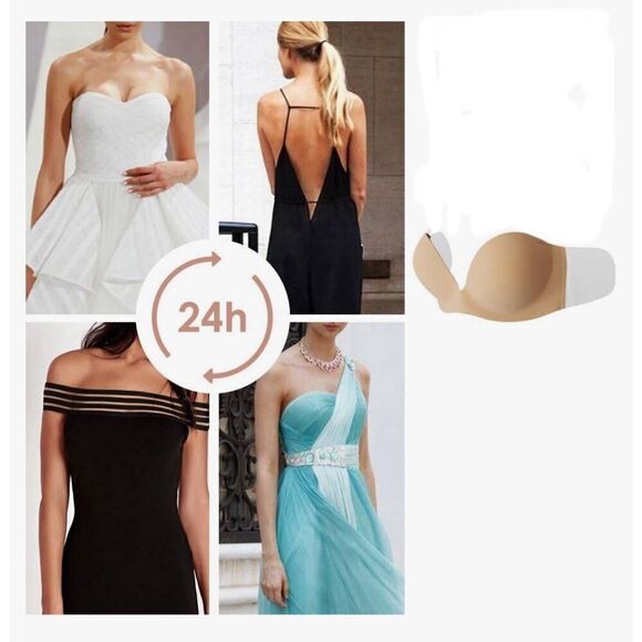 NEW Strapless Backless Invisible Push-up Self Adhesive Bra DDD - Picture 5 of 5